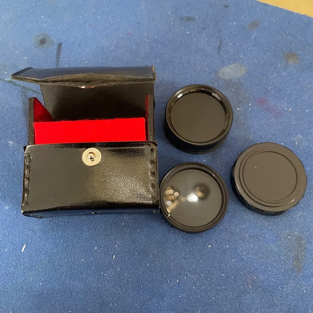 Vintage 37mm Camera Lens Filter Set UV PL-CIR ND 0.6 with Leather Case